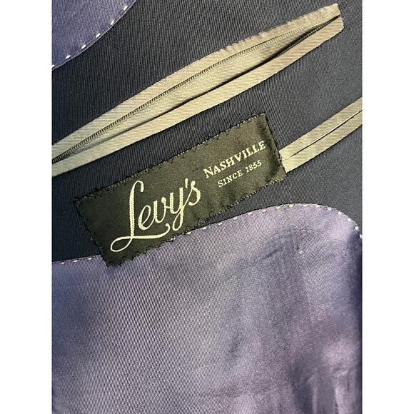 Jack Victor Blazer Suit Jacket Coat 3Sixty5 Two Button Wool Navy Blue Mens 48 L‎ - Picture 13 of 15